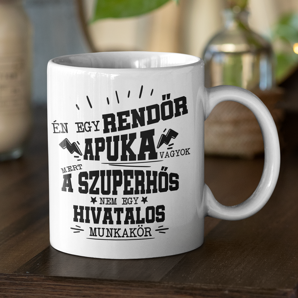 Rendőr apuka- egyedi ajándék bögre apának