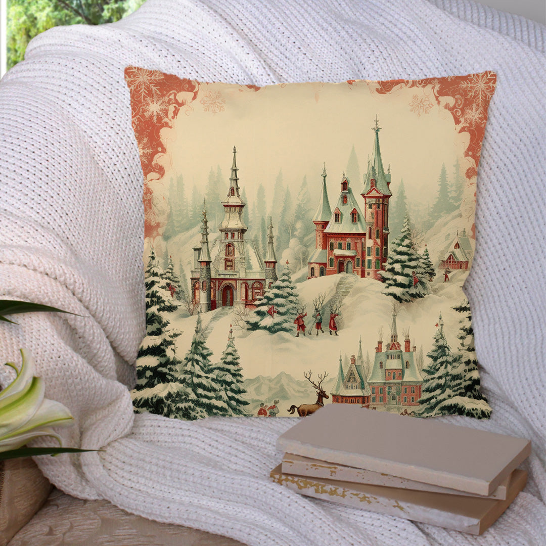 Vintage kisváros FullPrint telinyomatos ajándék párna karácsonyra