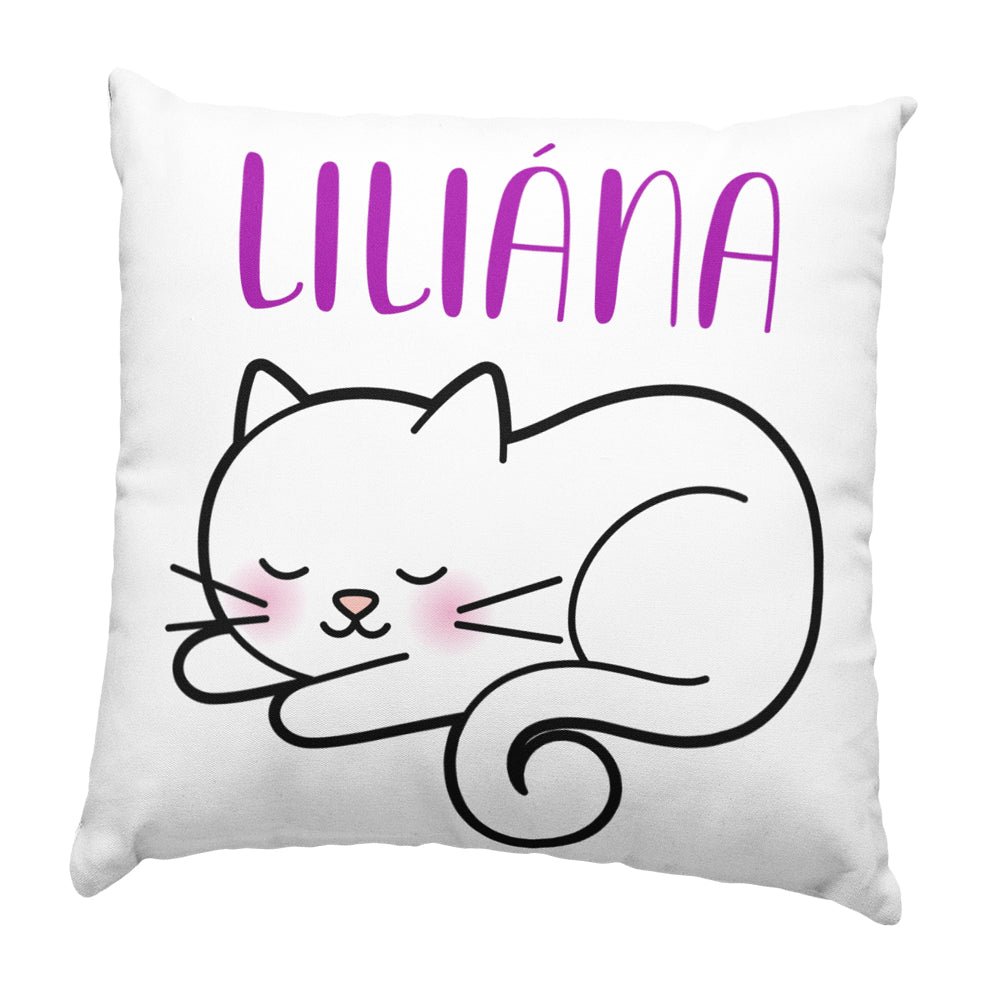 Alvó cica párna egyedi névvel - Bogreguru