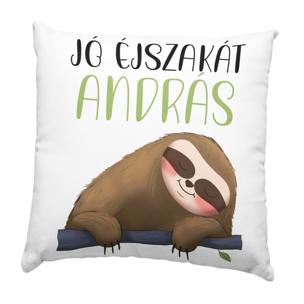 Alvó lajhár párna egyedi névvel - Bogreguru