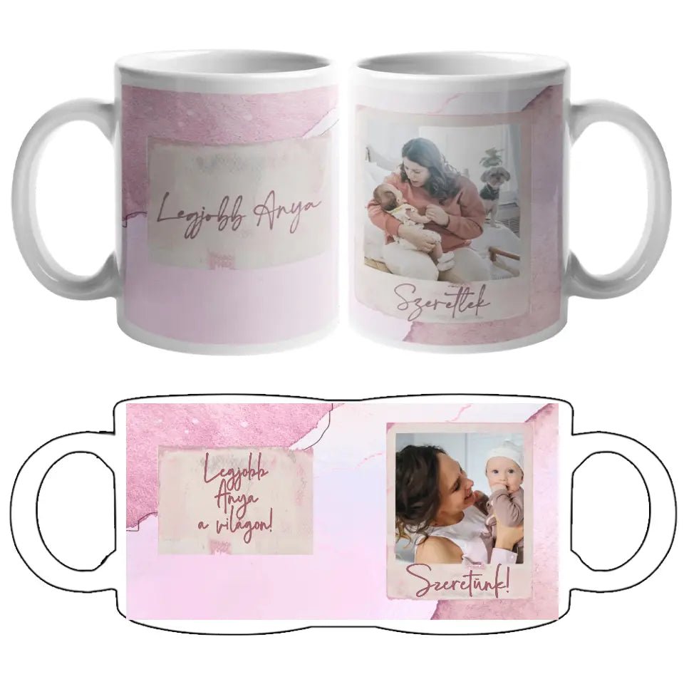 Anyák Napi Akvarell Egyedi Fényképes Bögre - Bogreguru
