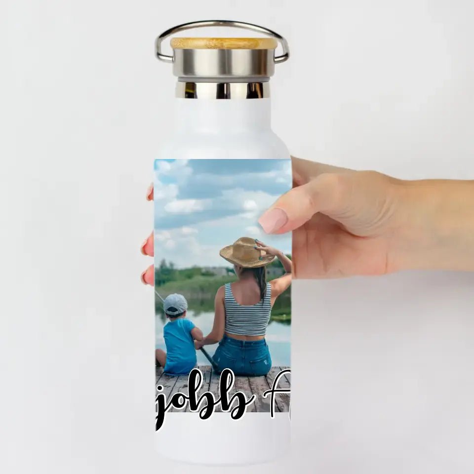 Bambusz fedeles egyedi fényképes kulacs panoráma képpel - Bogreguru