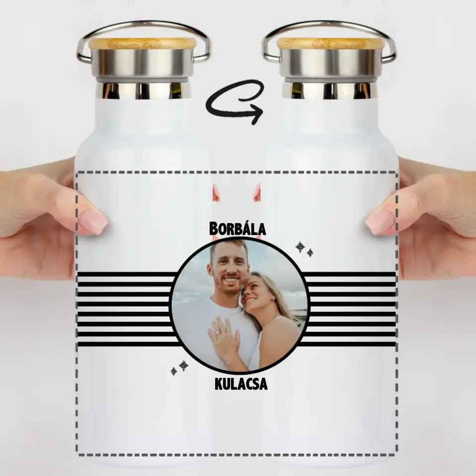 Bambusz fedeles egyedi kulacs készítés saját képpel - Bogreguru