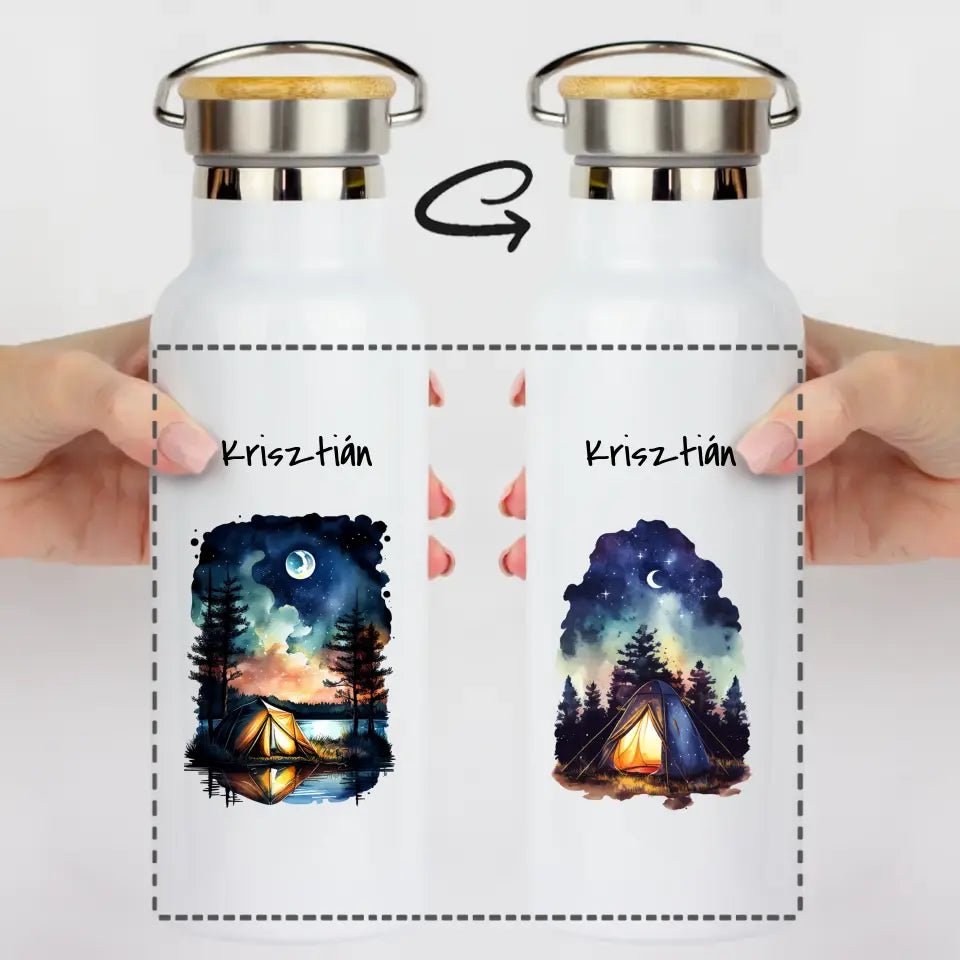 Bambusz fedeles kirándulós kulacs névvel - Bogreguru