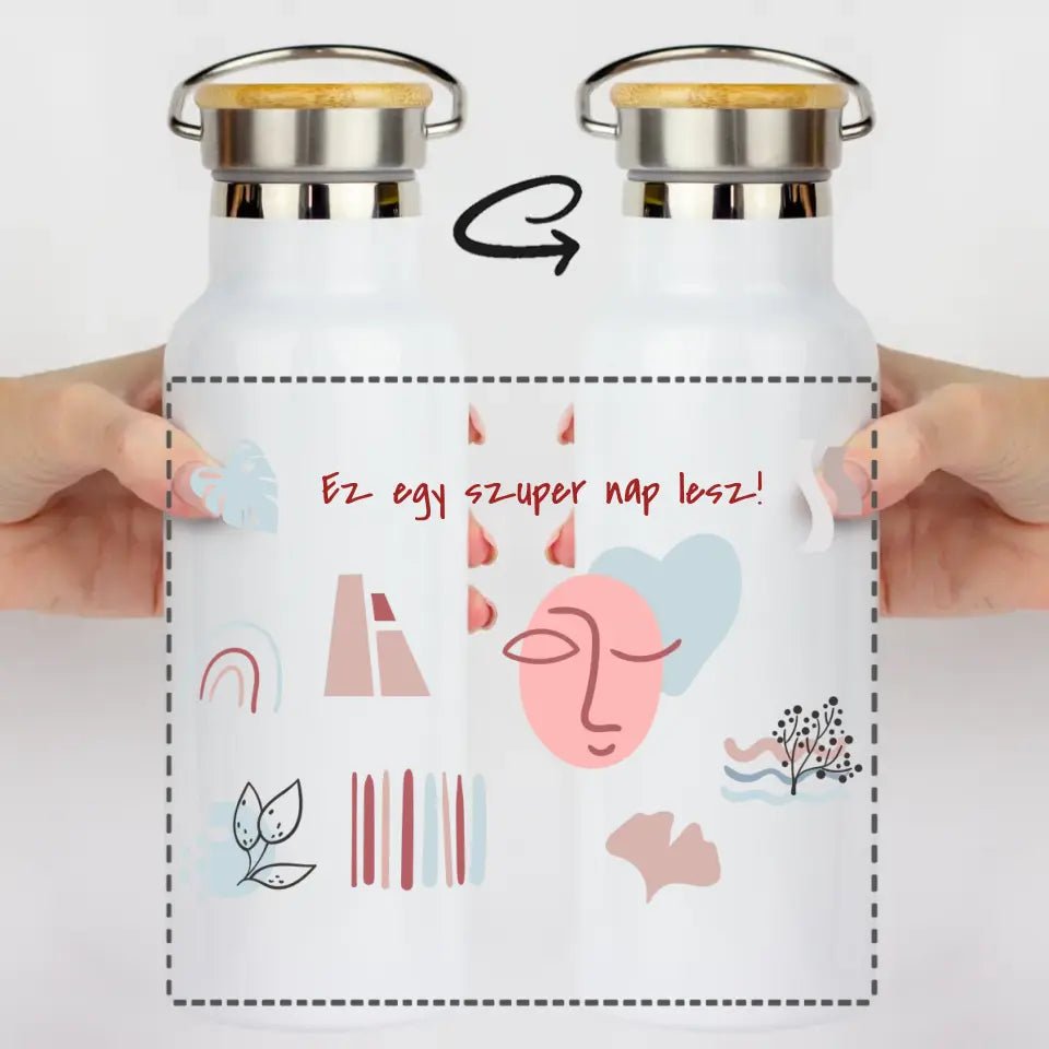 Bambusz fedeles kulacs egyedi motivációs felirattal - Bogreguru