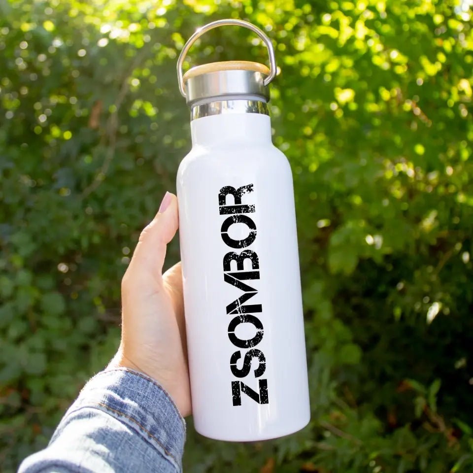 Bambusz fedeles kulacs egyedi névvel - Bogreguru