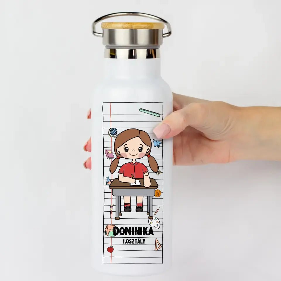 Bambusz fedeles kulacs lányoknak szerkeszthető mintával - Bogreguru