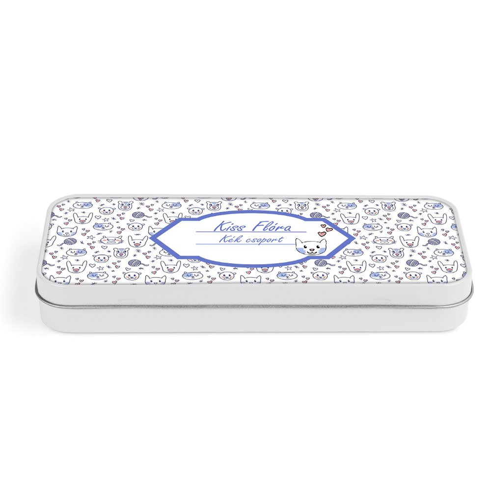 Cica mintás fém tolltartó - Bogreguru