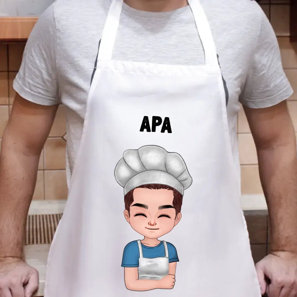 Cuki karakteres kötény férfiaknak egyedi névvel - Bogreguru