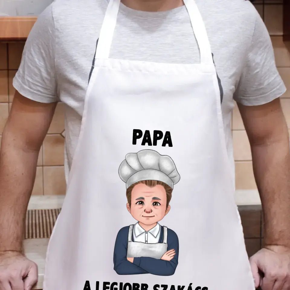 Cuki karakteres kötény Papának egyedi felirattal - Bogreguru