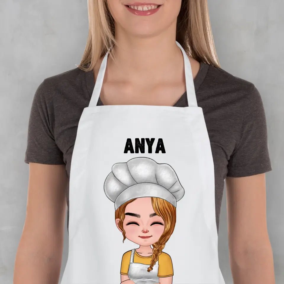 Cuki karakteres női kötény egyedi felirattal - Bogreguru