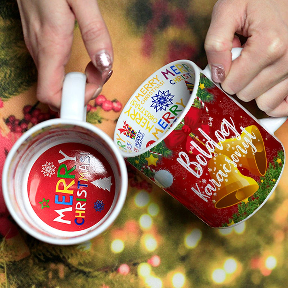 Cuki pingvines karácsonyi belsőjű bögre - Bogreguru