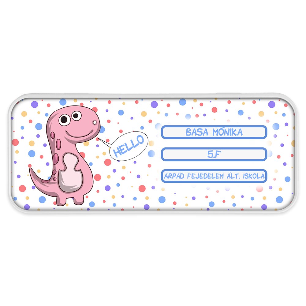 Dínó mintás fém tolltartó - Bogreguru