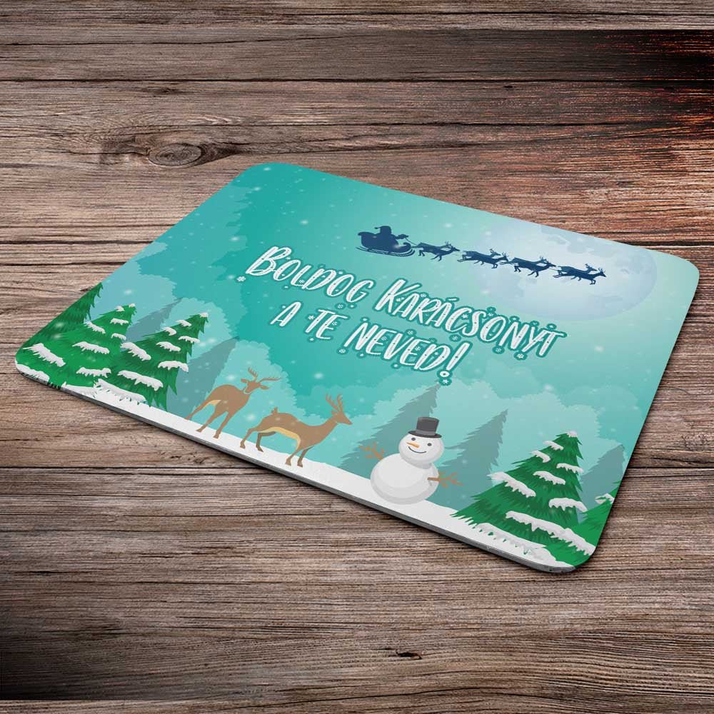 Egérpad karácsonyra névvel - Bogreguru