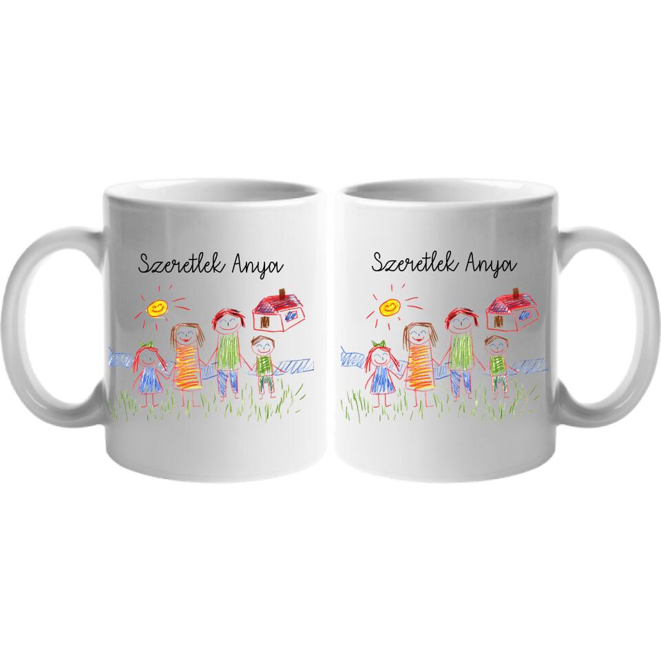 Egyedi fényképes bögre a gyermeked rajzával - Bogreguru