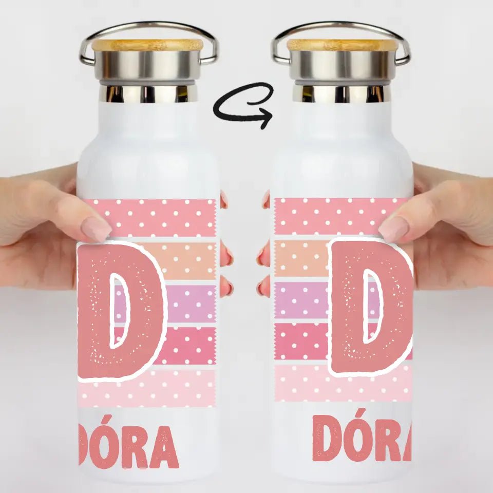 Egyedi kulacs színes szalagokkal és névvel - Bogreguru