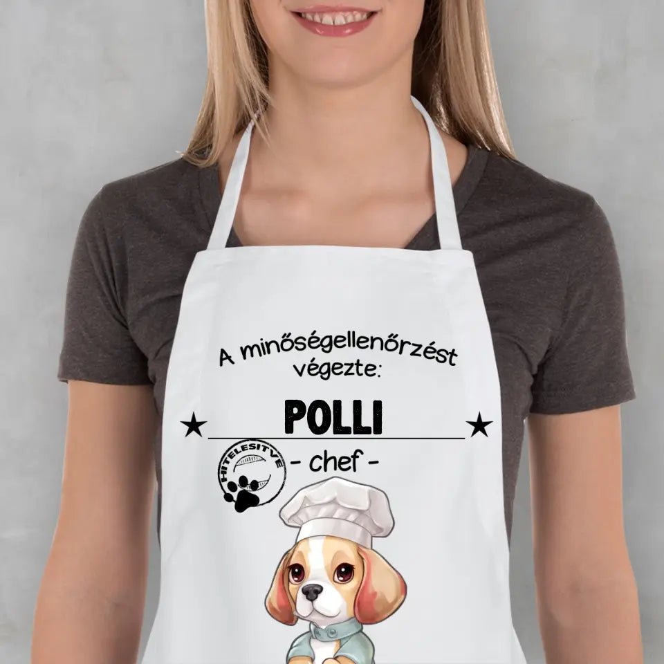 Egyedi kutyás kötény névvel - Bogreguru