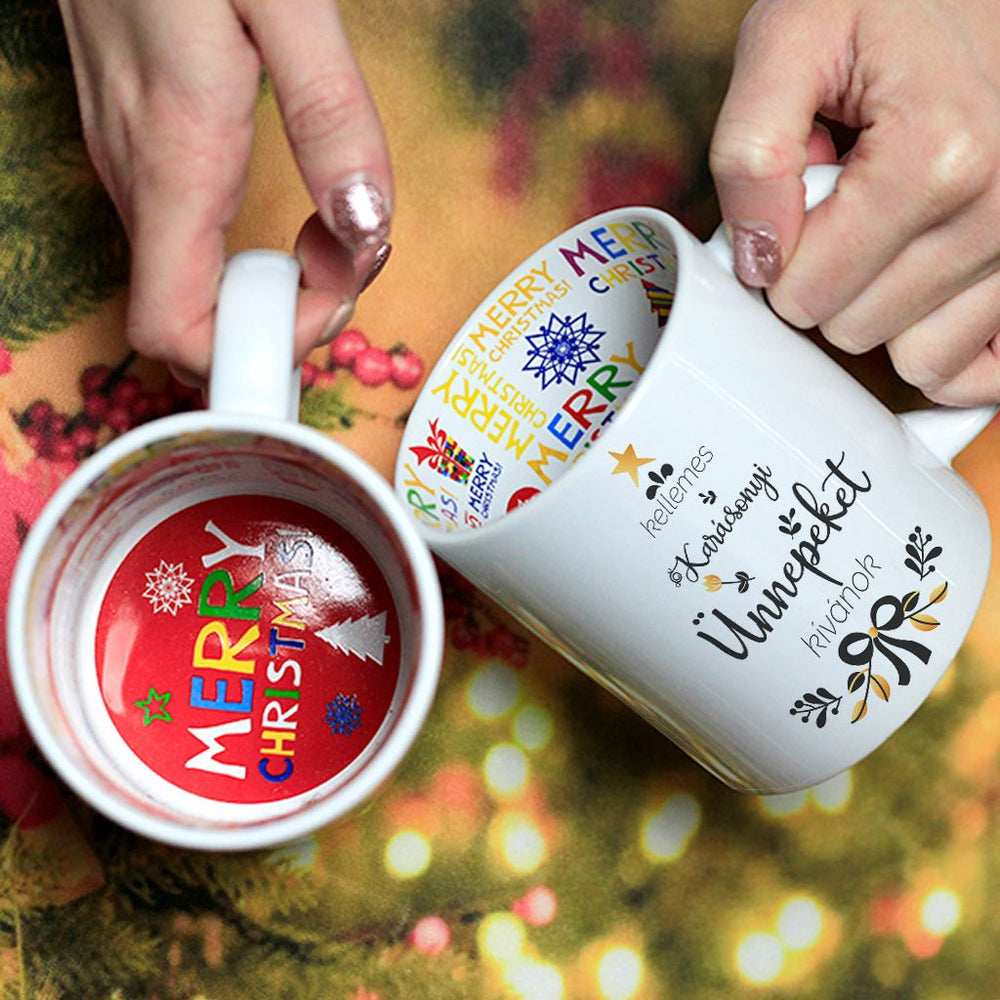 Feliratos karácsonyi belsőjű bögre - Bogreguru