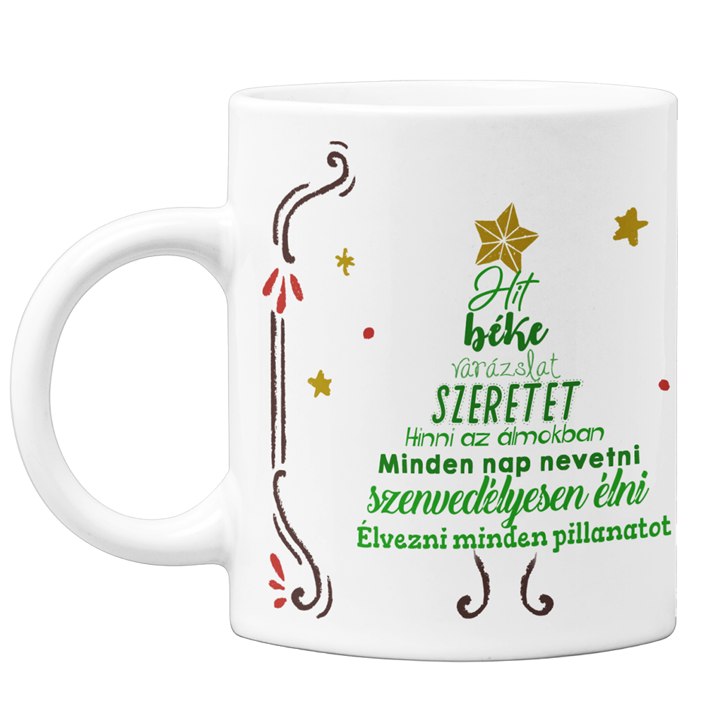 Karácsonyi szófelhős bögre