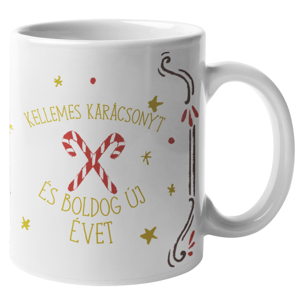 Karácsonyi szófelhős bögre