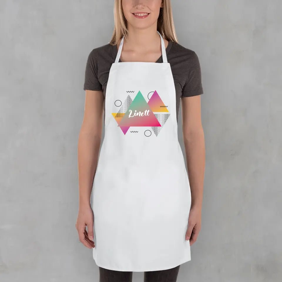 Geometrikus mintájú kötény saját névvel - Bogreguru