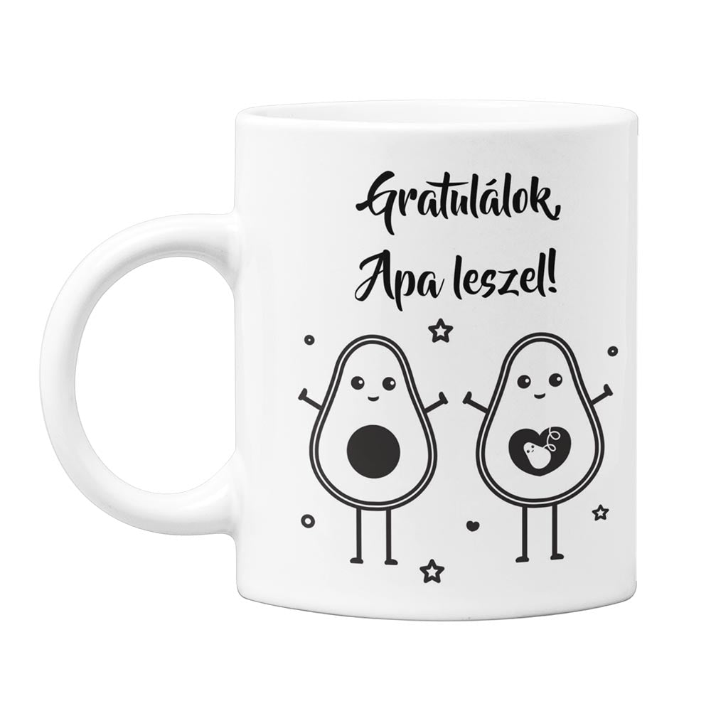 Gratulálok apa leszel bögre avokádó mintával - Bogreguru