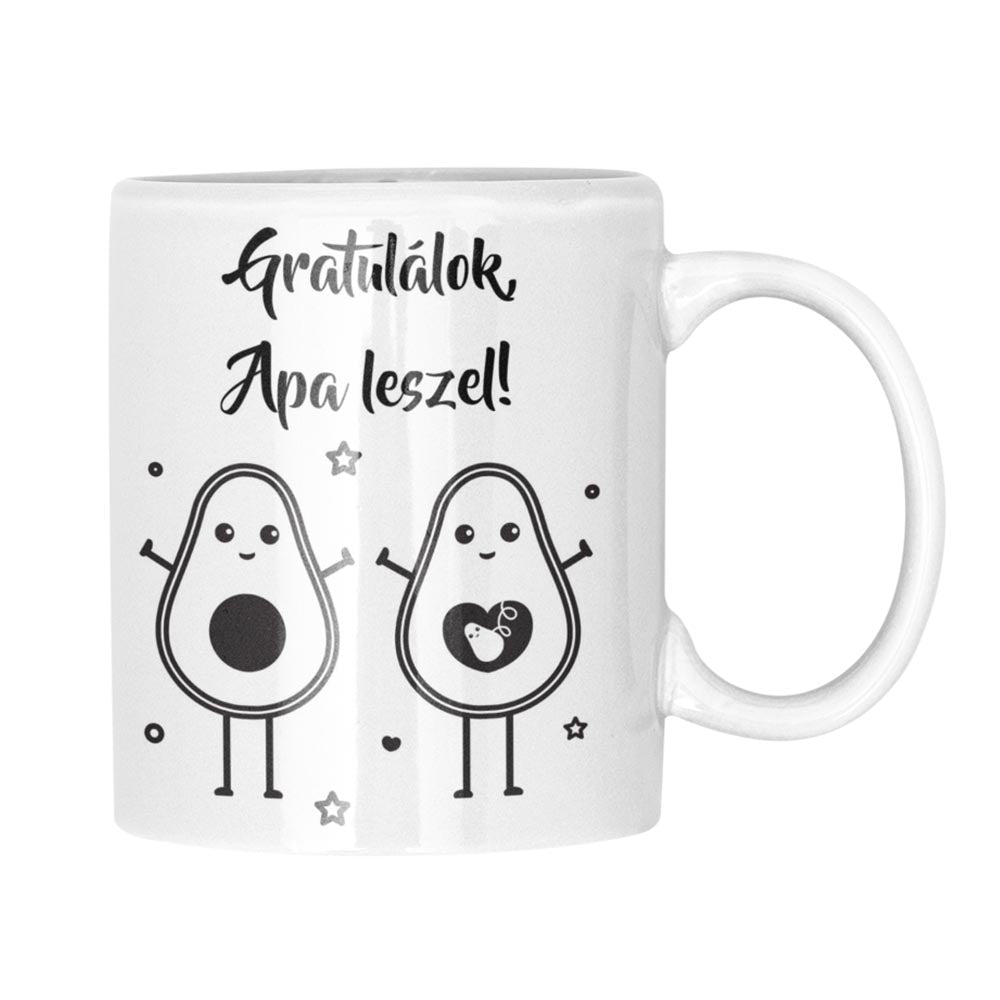Gratulálok apa leszel bögre avokádó mintával - Bogreguru