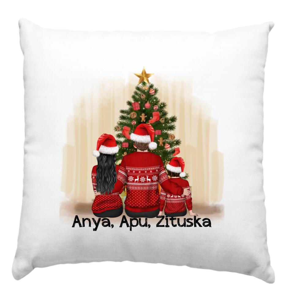 Karácsonyi ajándék párna családoknak 1 gyerekes - Bogreguru