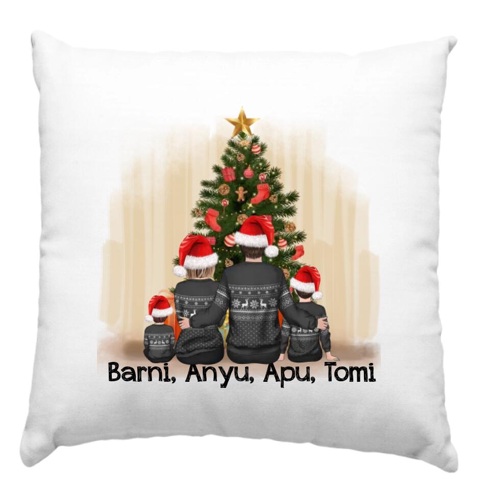 Karácsonyi ajándék párna családoknak 2 gyerekes - Bogreguru