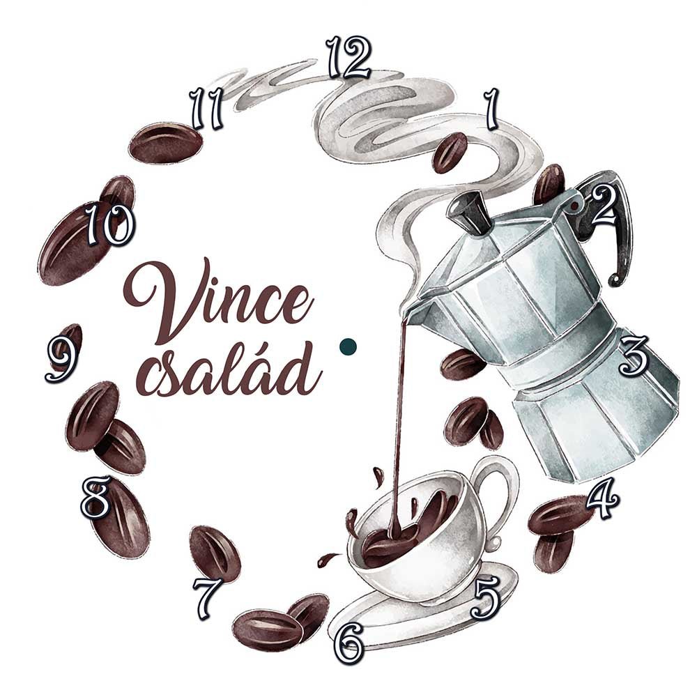 Kávé mintás falióra - Bogreguru