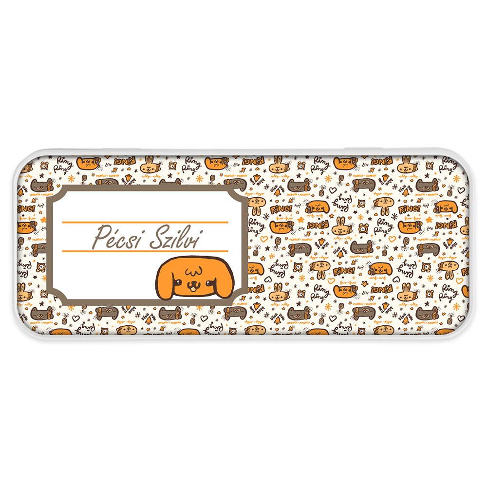 Kutya figurás fém tolltartó - Bogreguru