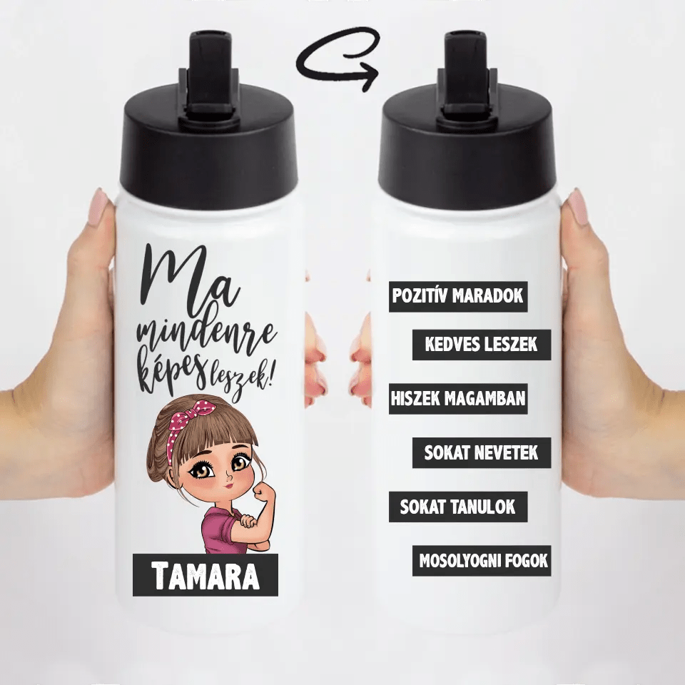 Mindenre képes leszek motivációs kulacs választható karakterrel - Bogreguru
