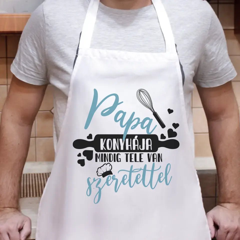 Mindig tele szeretettel egyedi ajándék kötény nagypapáknak - Bogreguru