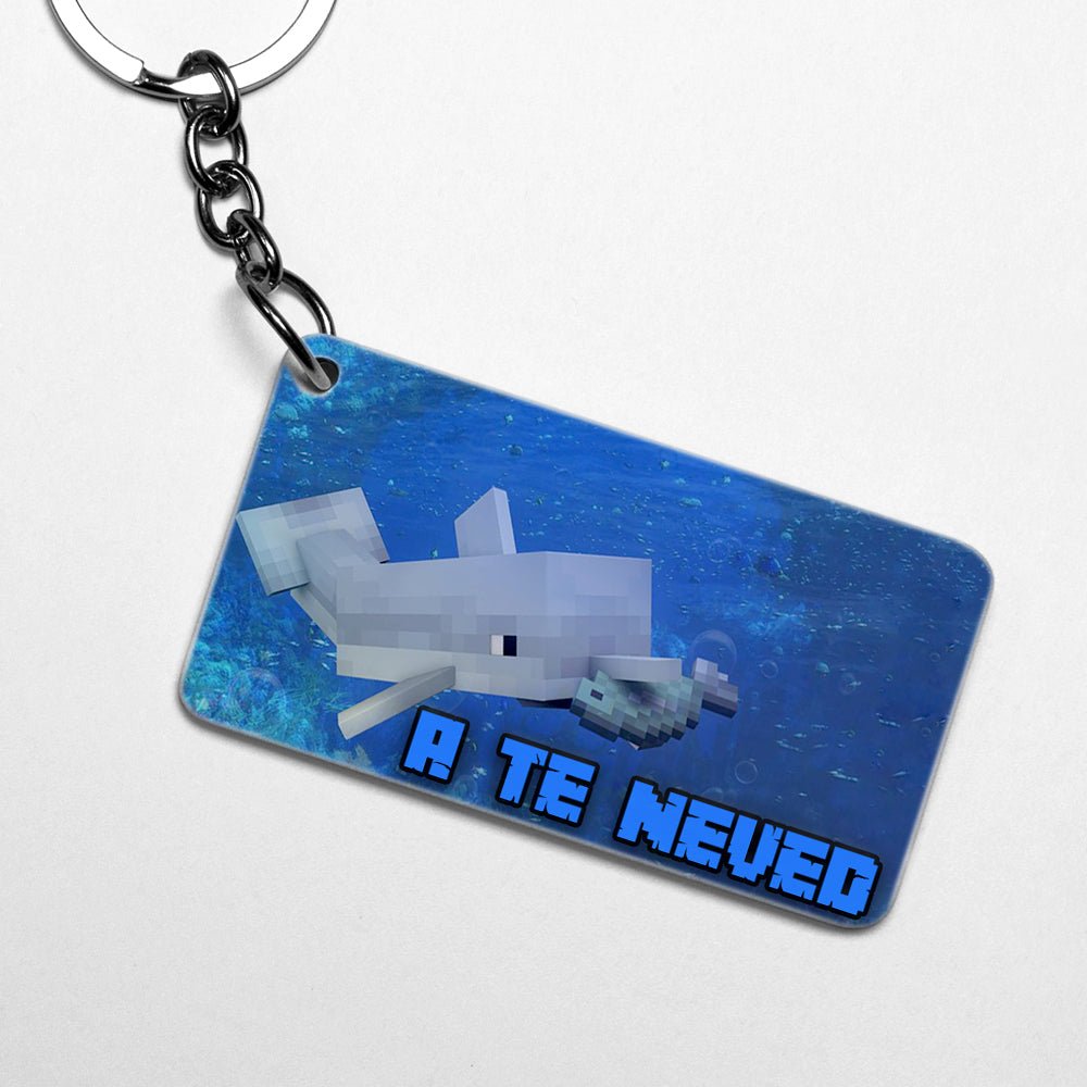 Minecraft delfin kulcstartó egyedi névvel - Bogreguru