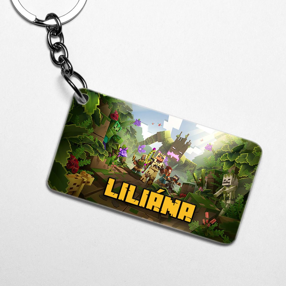 Minecraft dungeon kulcstartó egyedi névvel - Bogreguru