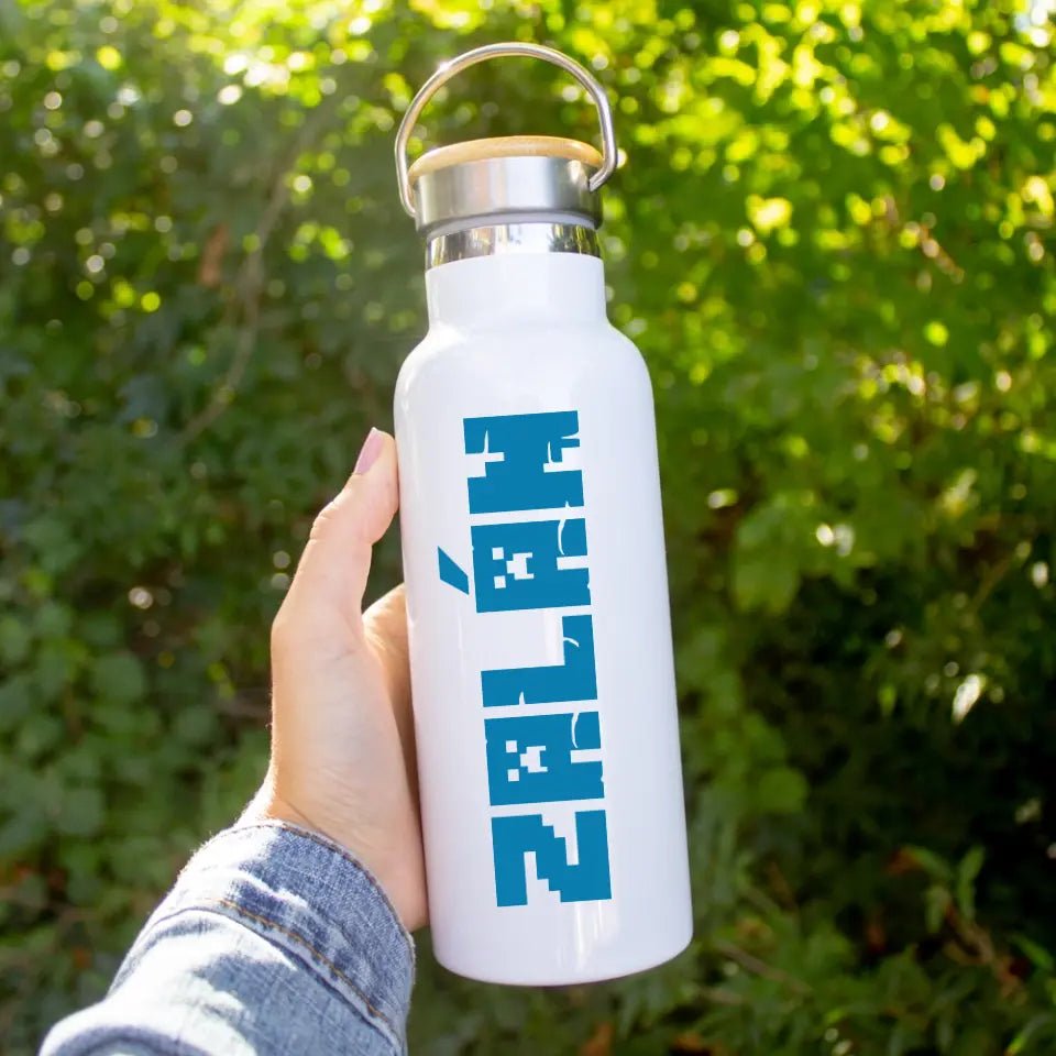 Minecraft egyedi neves bambuszfedeles kulacs - Bogreguru