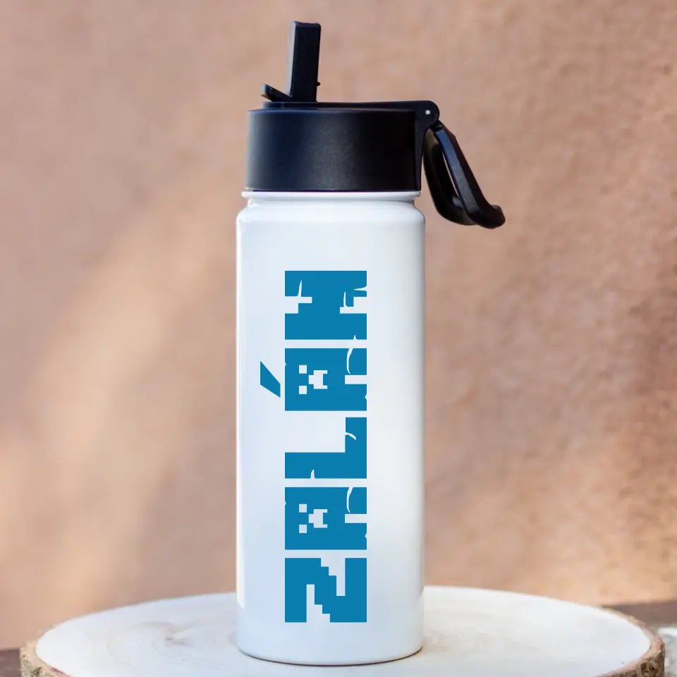 Minecraft egyedi neves szívószálas kulacs - Bogreguru