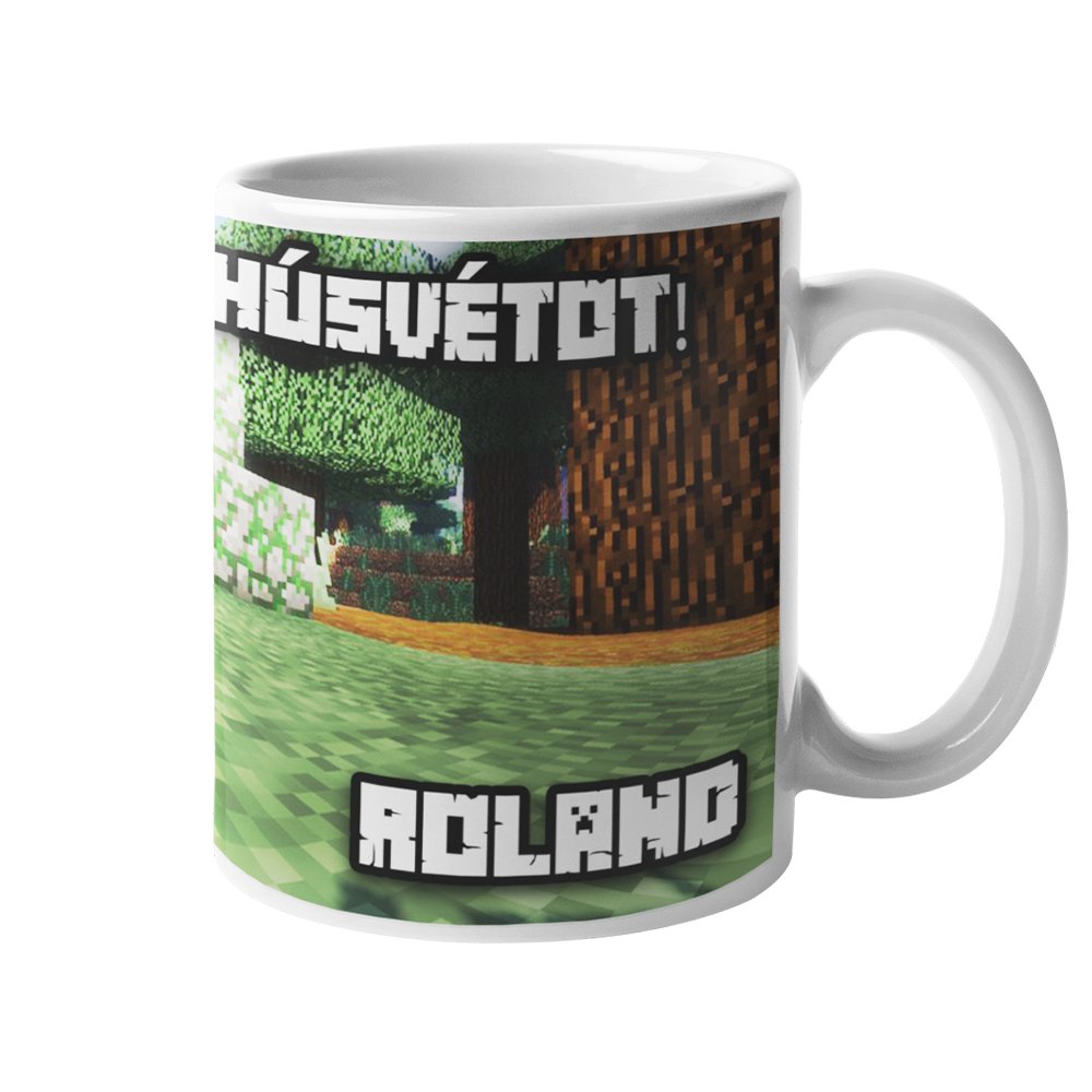 Minecraft Húsvéti bögre egyedi névvel 2 - Bogreguru