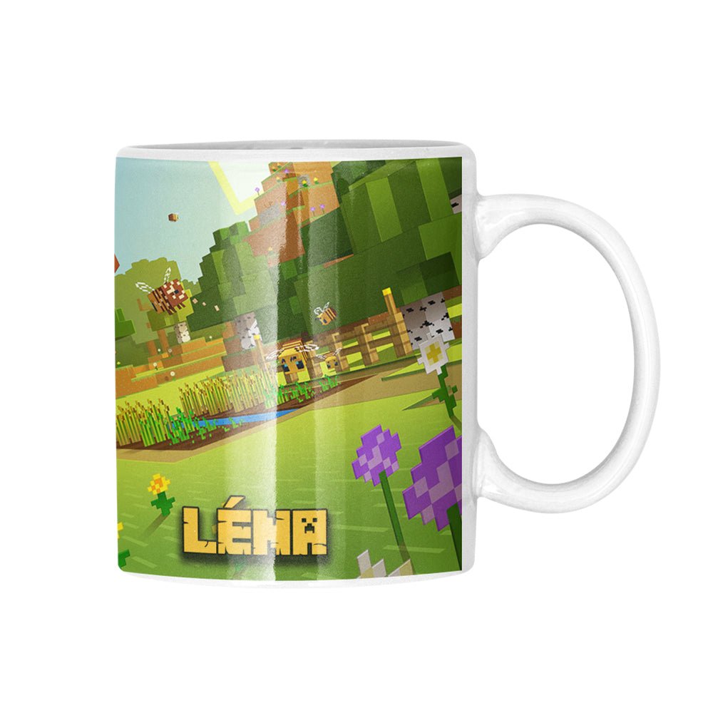 Minecraft méh bögre egyedi névvel - Bogreguru