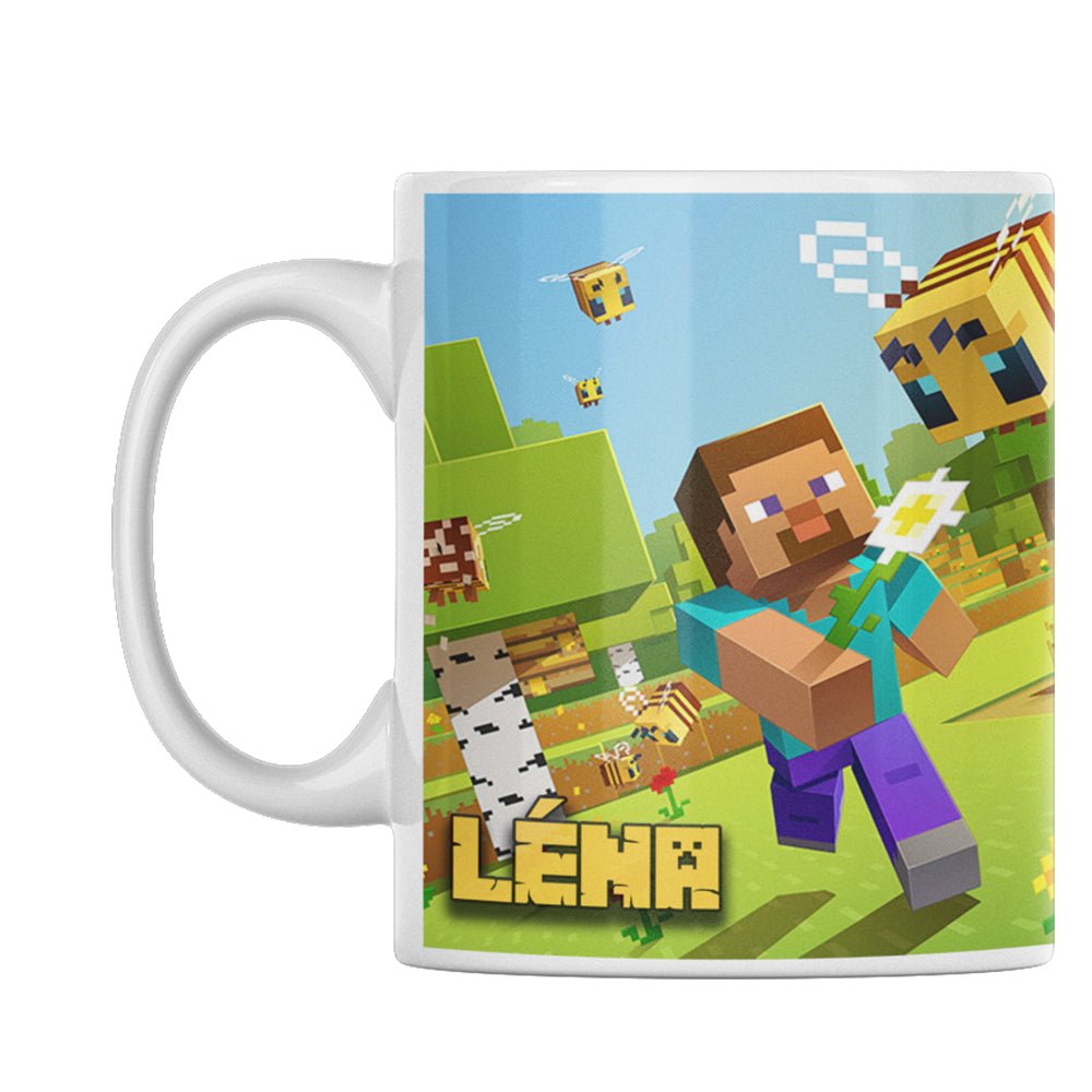 Minecraft méh bögre egyedi névvel - Bogreguru