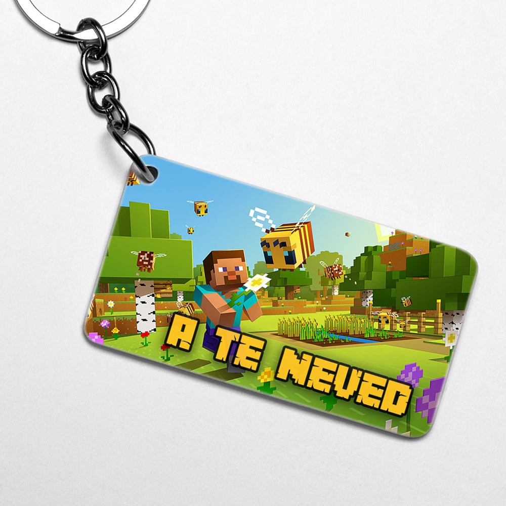 Minecraft méh kulcstartó egyedi névvel - Bogreguru