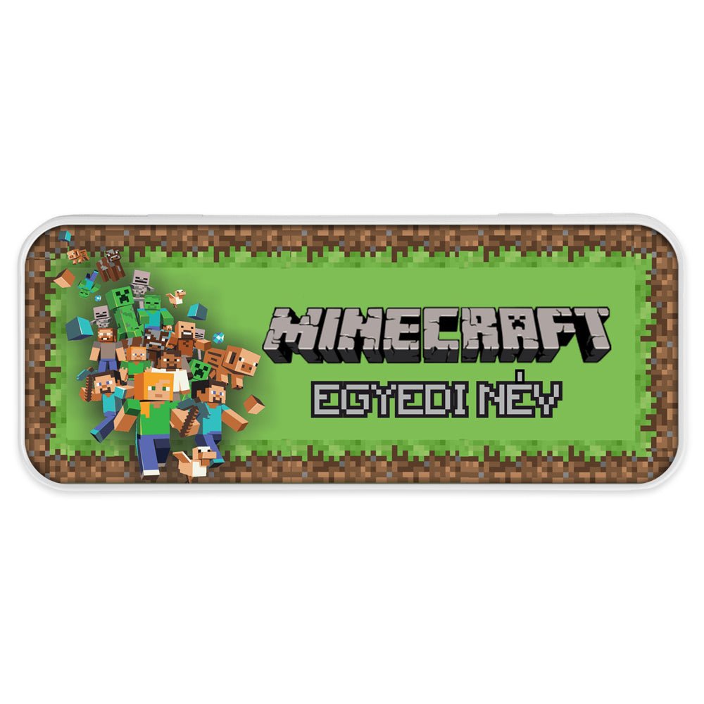 Minecraft mintás fém tolltartó egyedi neves 3 - Bogreguru