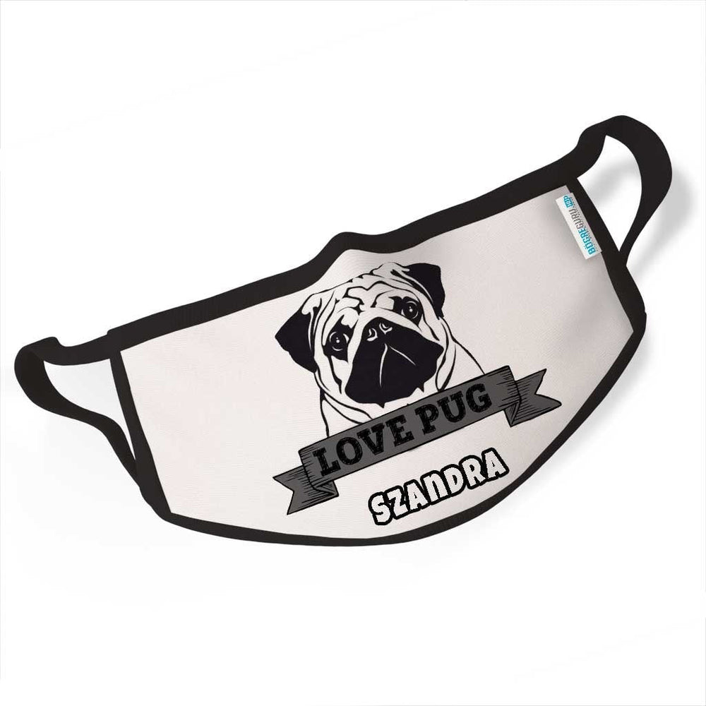 Mopsz maszk egyedi neves - Bogreguru