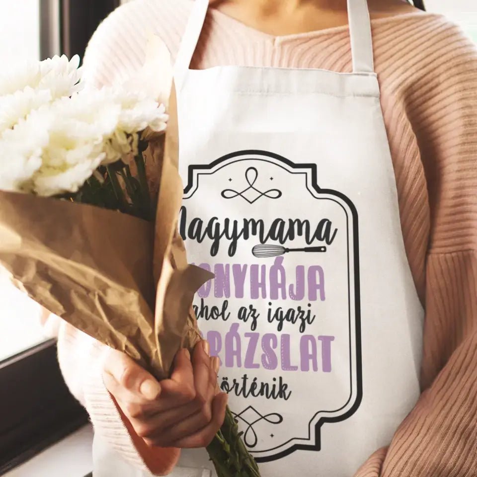 Nagyi konyhája egyedi ajándék kötény - Bogreguru