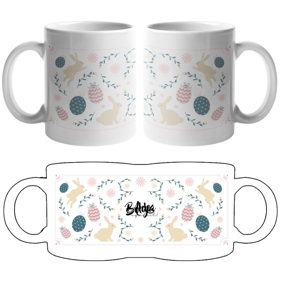 Nyuszis egyedi neves húsvéti ajándék bögre - Bogreguru