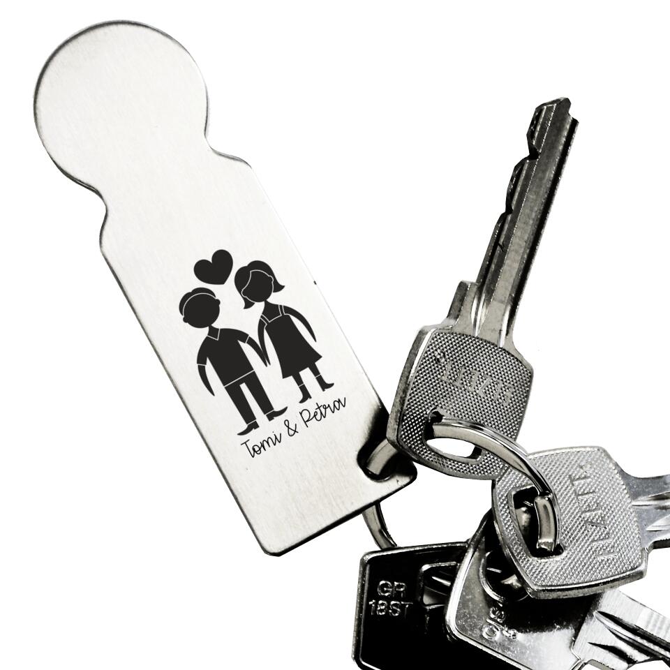 Páros bevásárló kocsi érme kulcstartó - Bogreguru