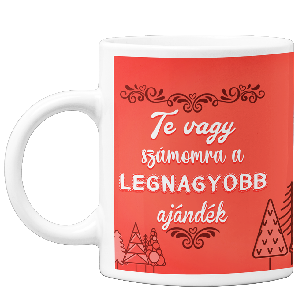 Karácsonyi piros mintás bögre