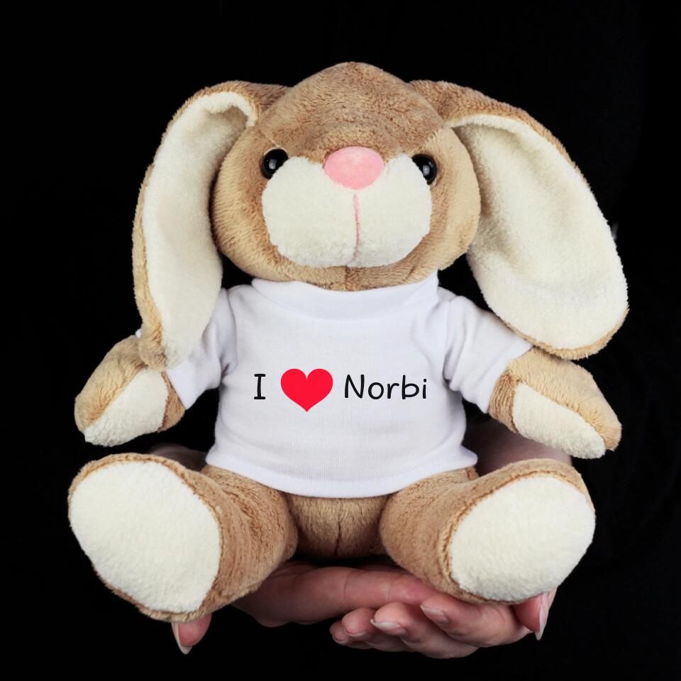 Plüss nyuszi feliratos pólóval - Bogreguru