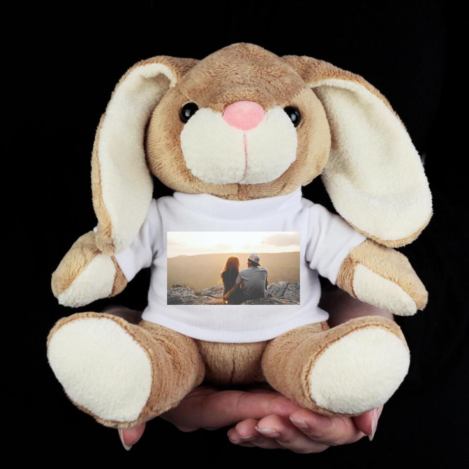 Plüss nyuszi fényképes pólóval - Bogreguru