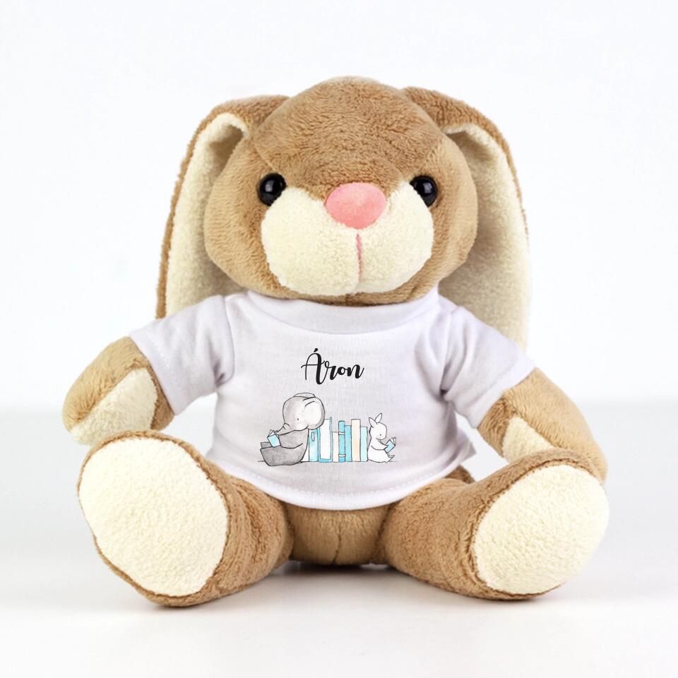 Plüss nyuszi kis elefántos pólóban - Bogreguru